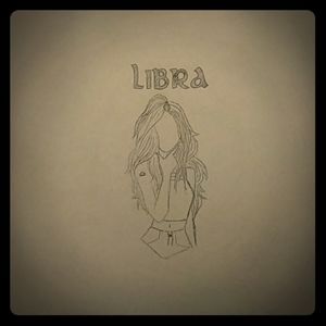 Drawing of girl libra zodiac